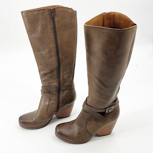 Korks by Kork-Ease Natali Belted Tall Leather Knee High Boot size 7.5 38.5 Brown